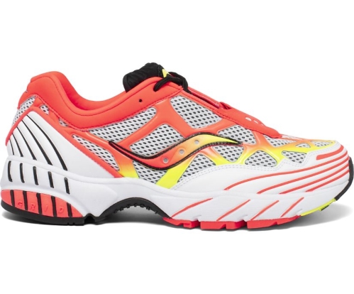 Tenis Saucony Grid Web Unisexo Zapatos Originales Blancas / Rojas / Citron México MX-924-NU